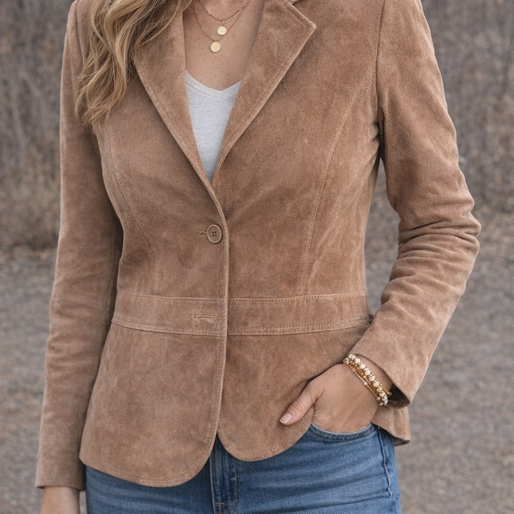 Covington Genuine Suede western jacket– Camel Tan – Size Small 6-8 - Picture 2 of 4